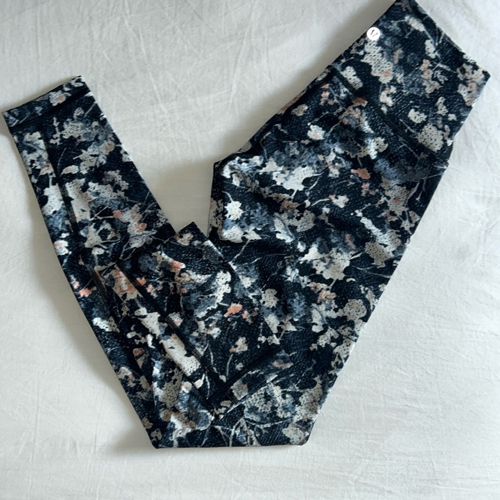 lululemon athletica Black, White & Pink Speckled High-Rise Leggings